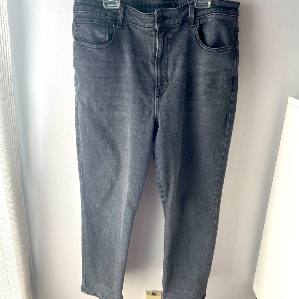 American Eagle button up skinny black jeans x-short petite size 12 stretch